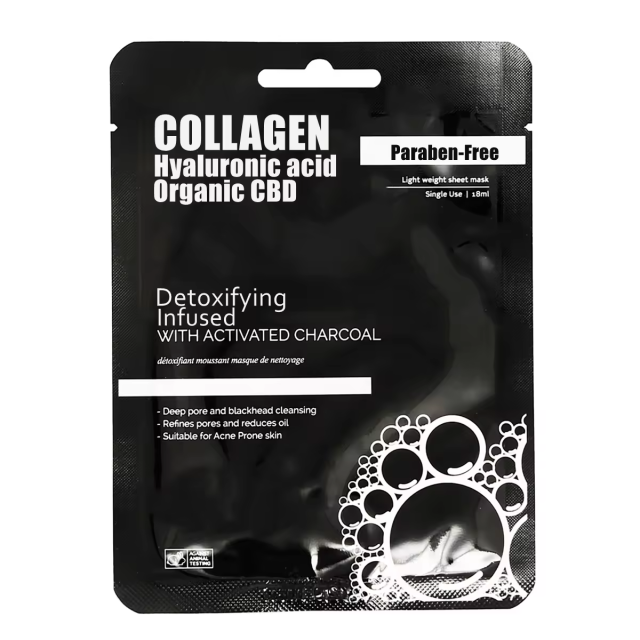deep cleansing Detox Collagen black charcoal facial sheet mask