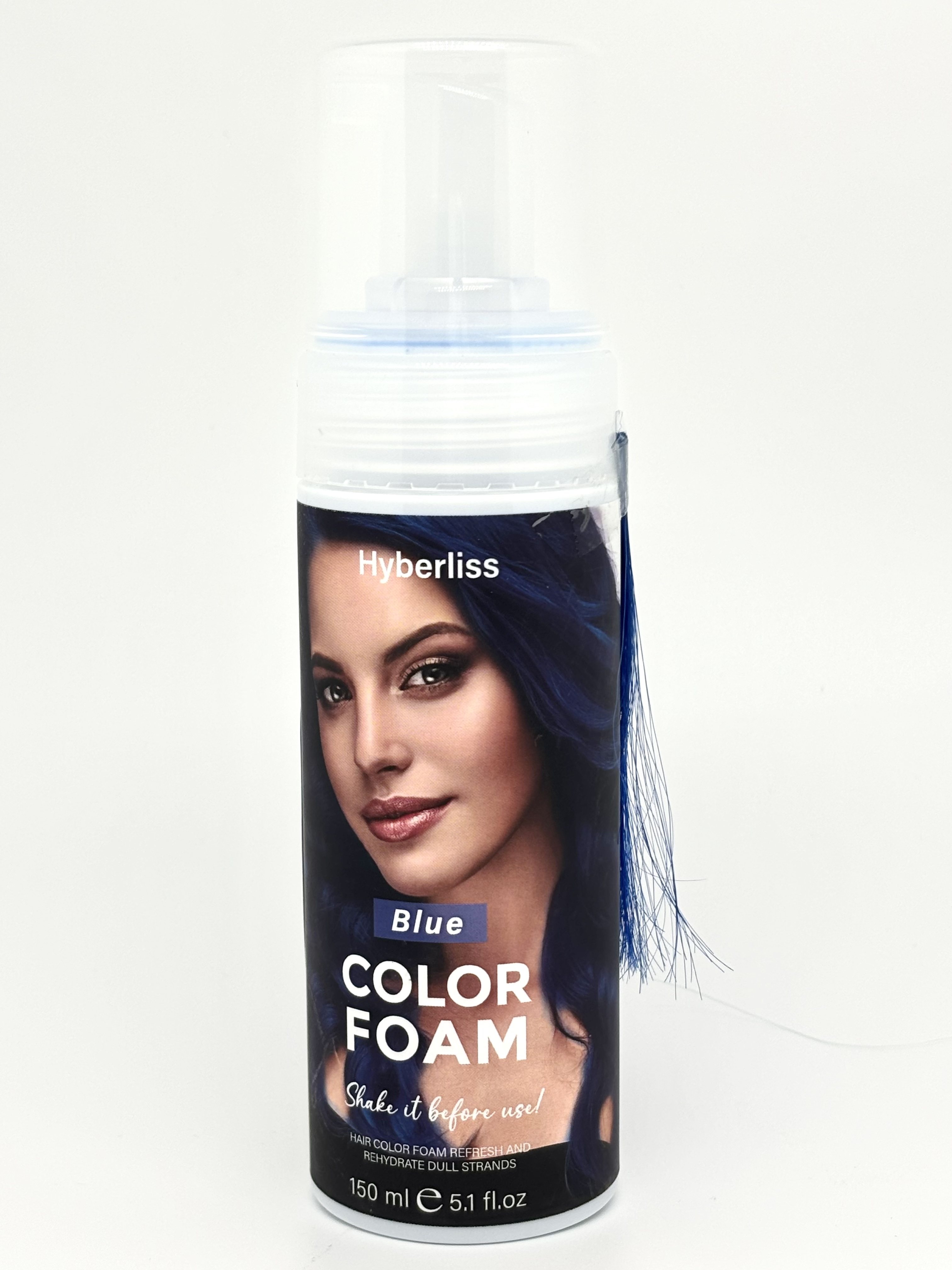 BLUE COLOR FOAM- Semi Permanent Hair Color with Shea Butter & Coconut Oil - Temporary Hair Color Dye - Vegan, Cruelty-Free - Vibrant Blue