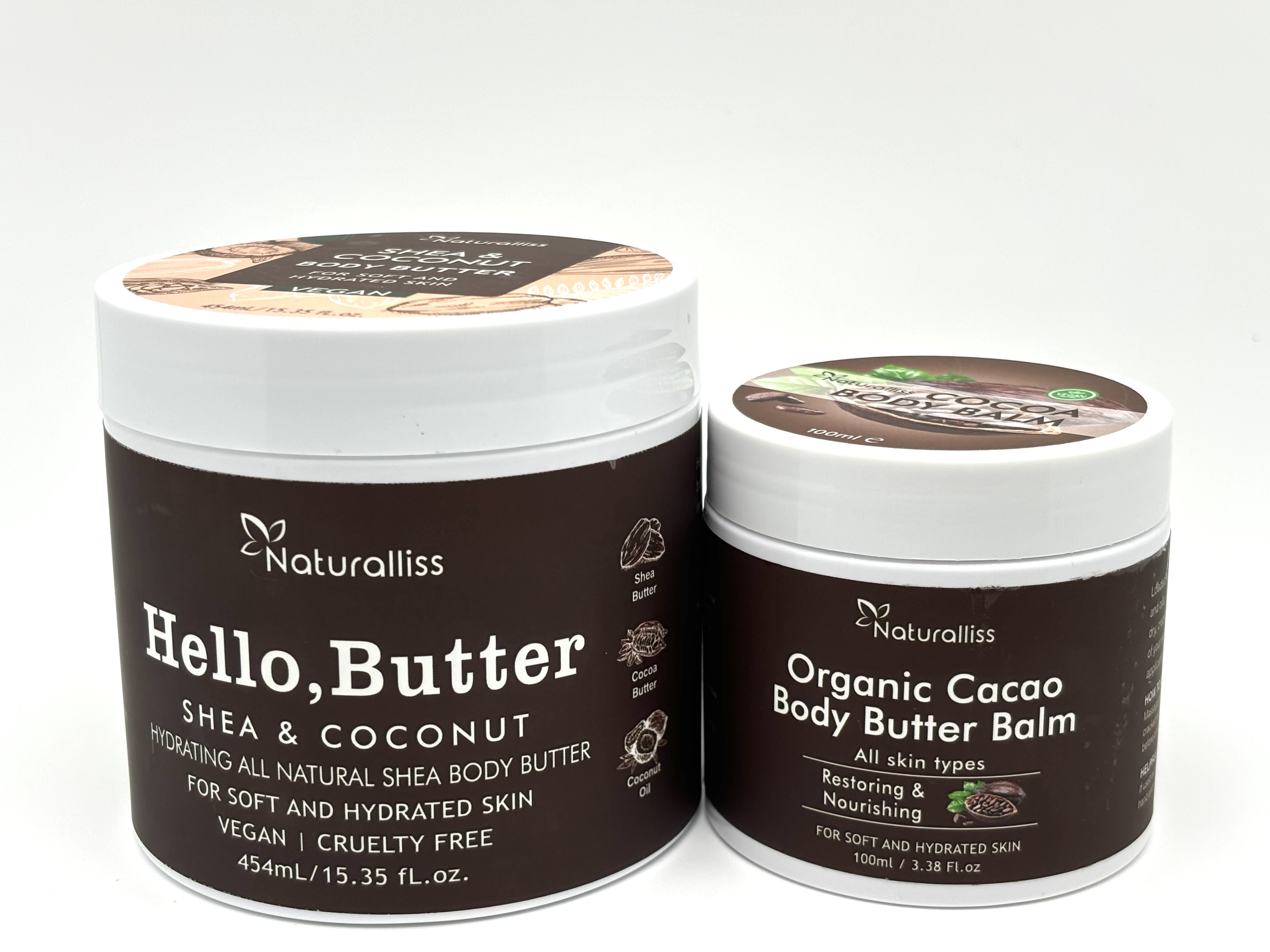 Organic Cacao Body Butter Balm-- Unrefined, 100% Pure, Food Grade - Use for Cocoa Lip Balm, Stretch Marks Cream, Cacao Butter Cream