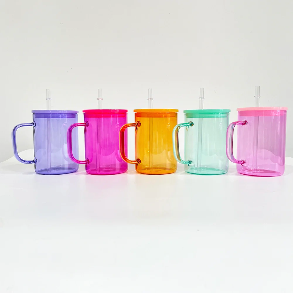 17oz blank sublimation jelly colored glass mugs- USA Warehouse
