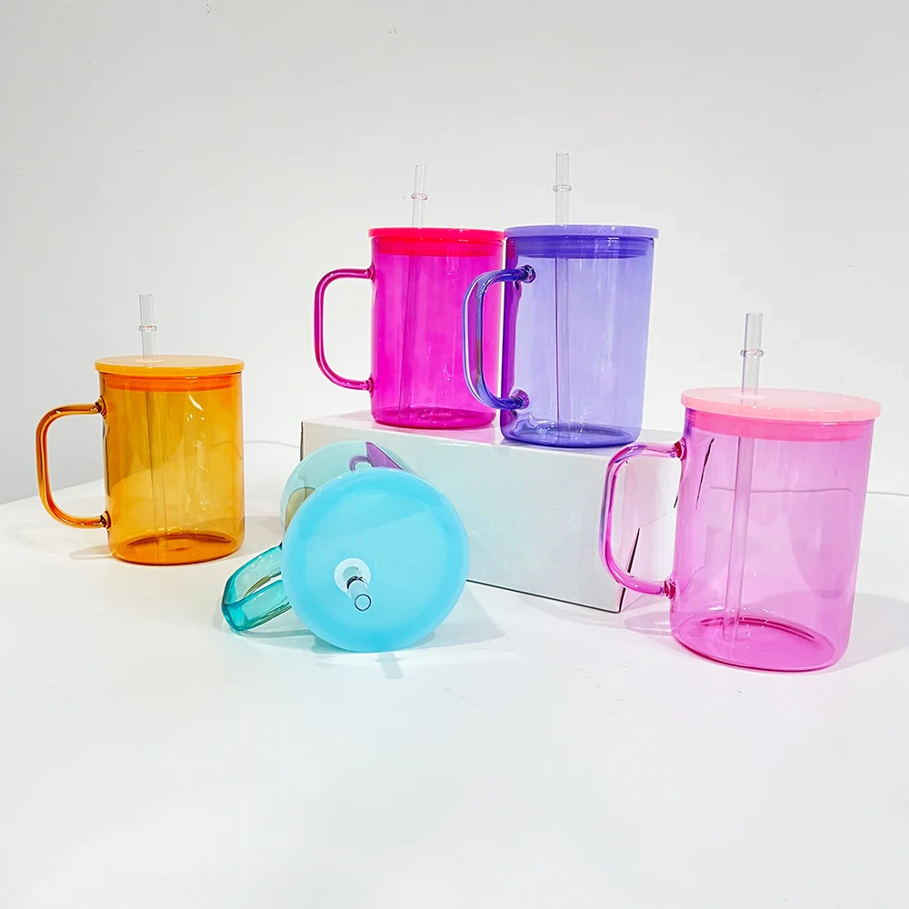 17oz blank sublimation jelly colored glass mugs- USA Warehouse