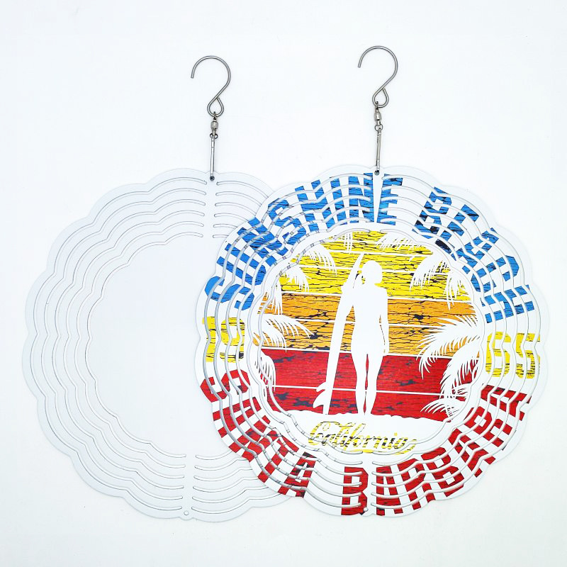 10inch Sublimation Aluminum Double-Side Wind Spinner -USA Warehouse