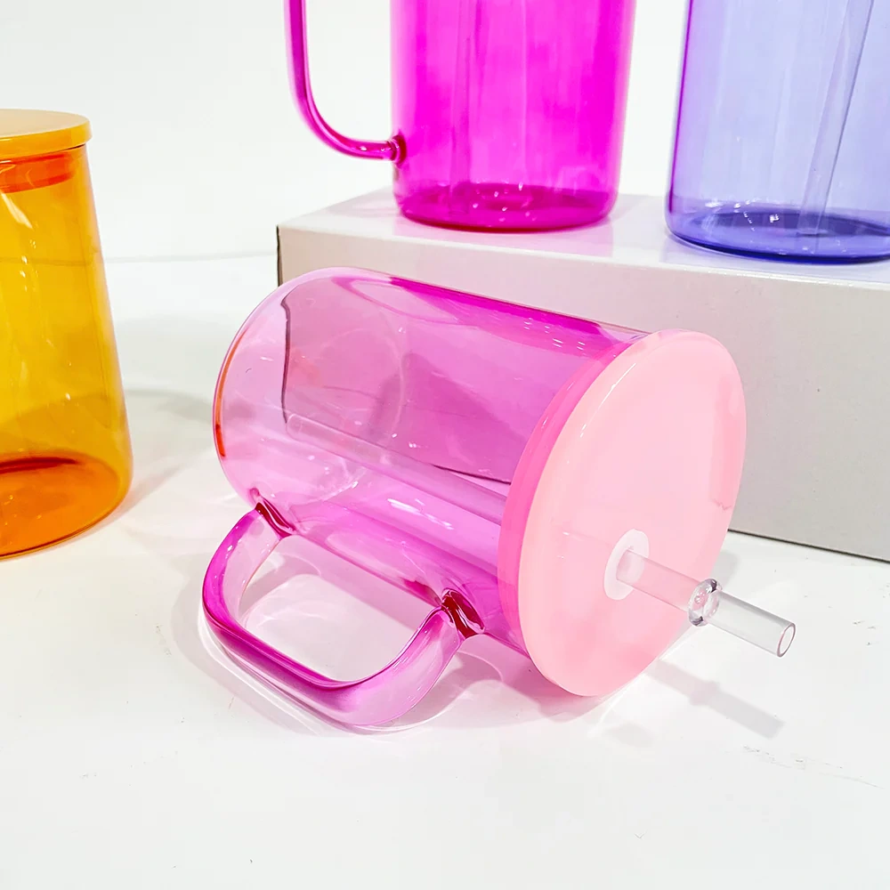 17oz blank sublimation jelly colored glass mugs- USA Warehouse