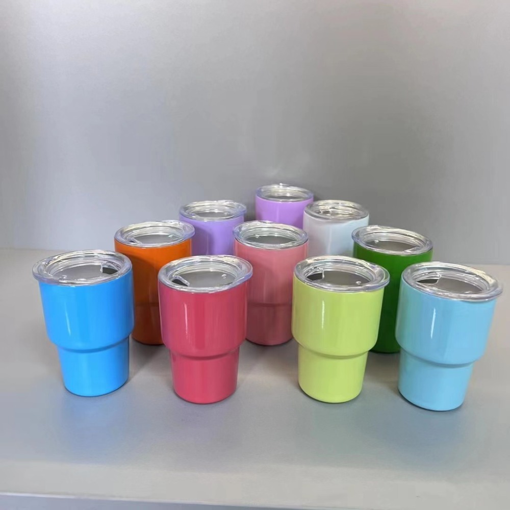 2oz mini sublimation shot glass blank tumblers with lids and straw