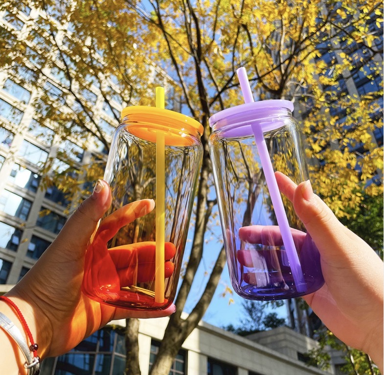 16oz Sublimation Ombre Jelly Glass Can Free Shipping