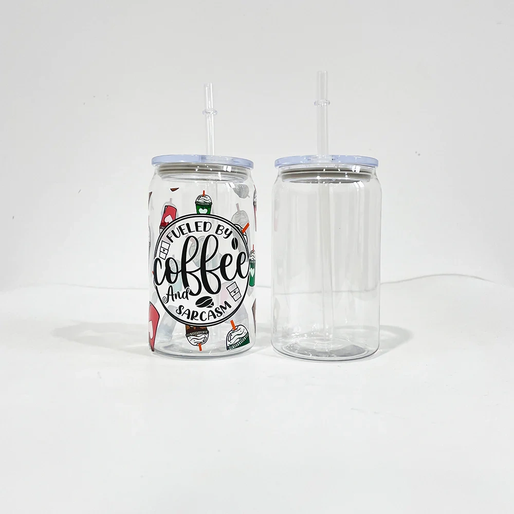 colored 16oz Acrylic Libbey Plastic can with Straw for Vinyl/UV DTF Wraps