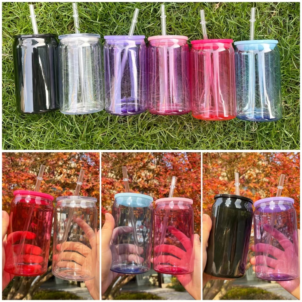 colored 16oz Acrylic Libbey Plastic can with Straw for Vinyl/UV DTF Wraps
