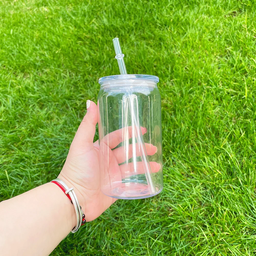 colored 16oz Acrylic Libbey Plastic can with Straw for Vinyl/UV DTF Wraps