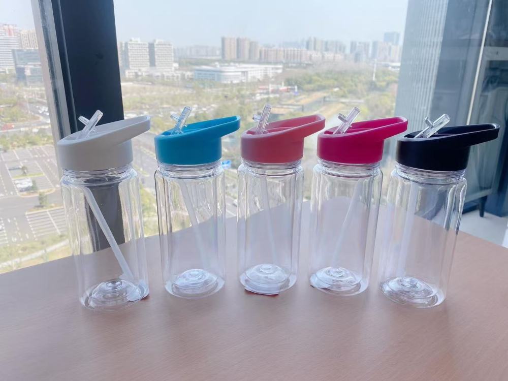 10oz clear double walled plastic water  snow globes bottles with pre drilledhole and plug