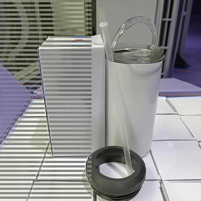 16oz 4 In 1 Sublimation Can Cooler Blanks With 2 Lids And Plastic Straws