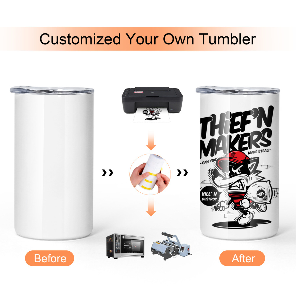 12oz sublimation skinny tumbler with plastic straw