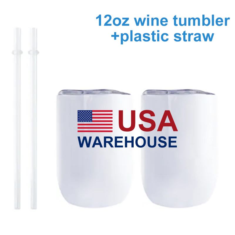 12oz Sublimation Straight Wine Tumbler - USA Warehouse