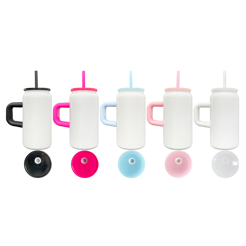 16oz Sublimation Matte Macaron Metal Can With Handle