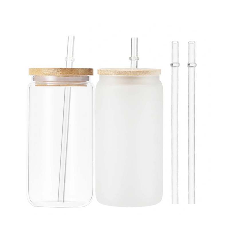 16oz Clear/Frosted Blank Sublimation Glass Can