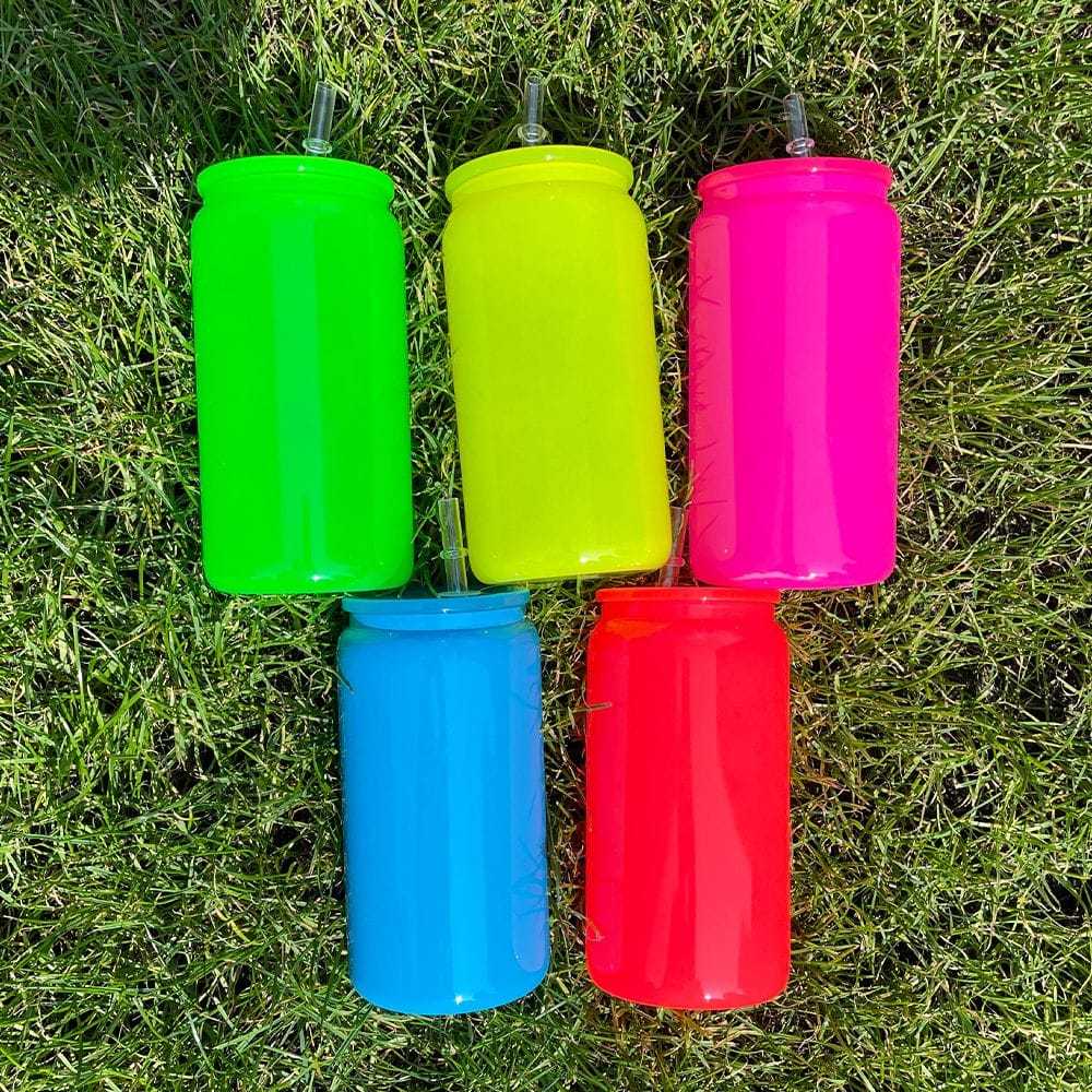 16oz Sublimation NEON Glass Libby Can - Mixed 5 Colors