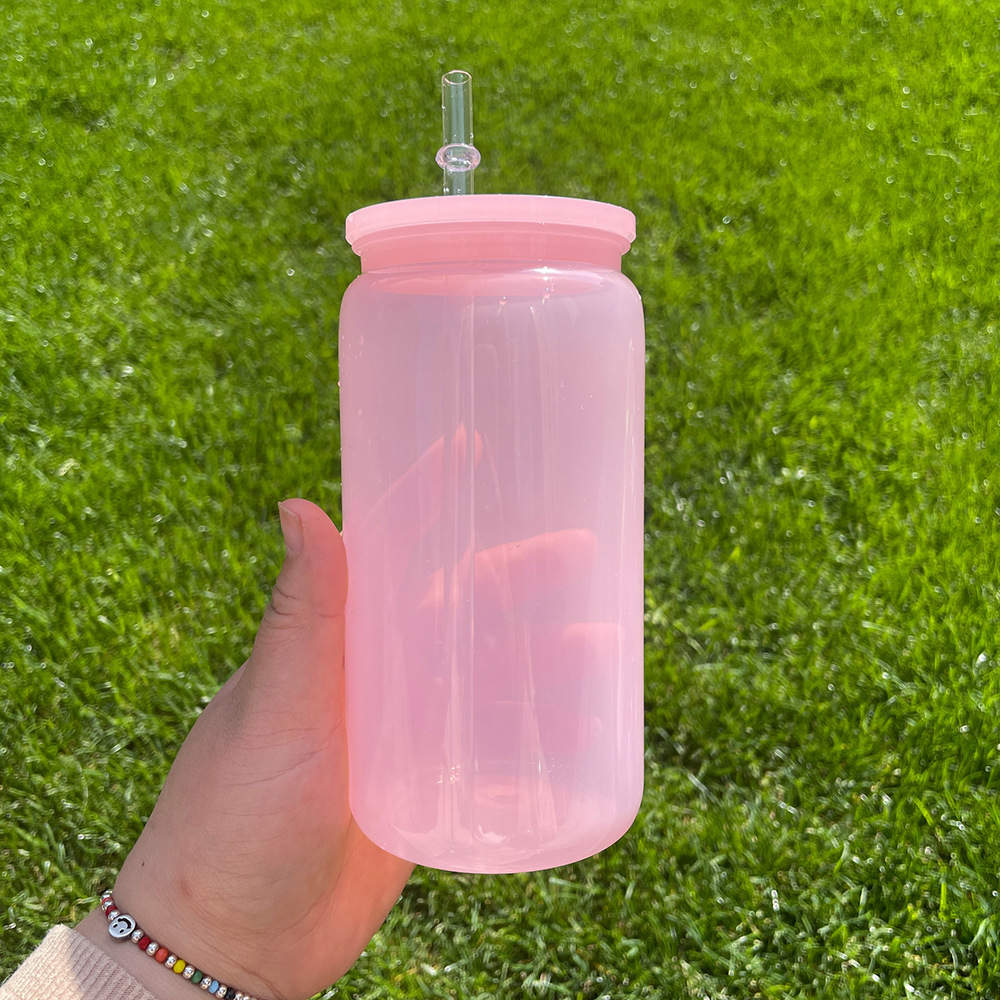 16oz Jelly Colors  Plastic Cups With Plastic Lids And Plastic Straw