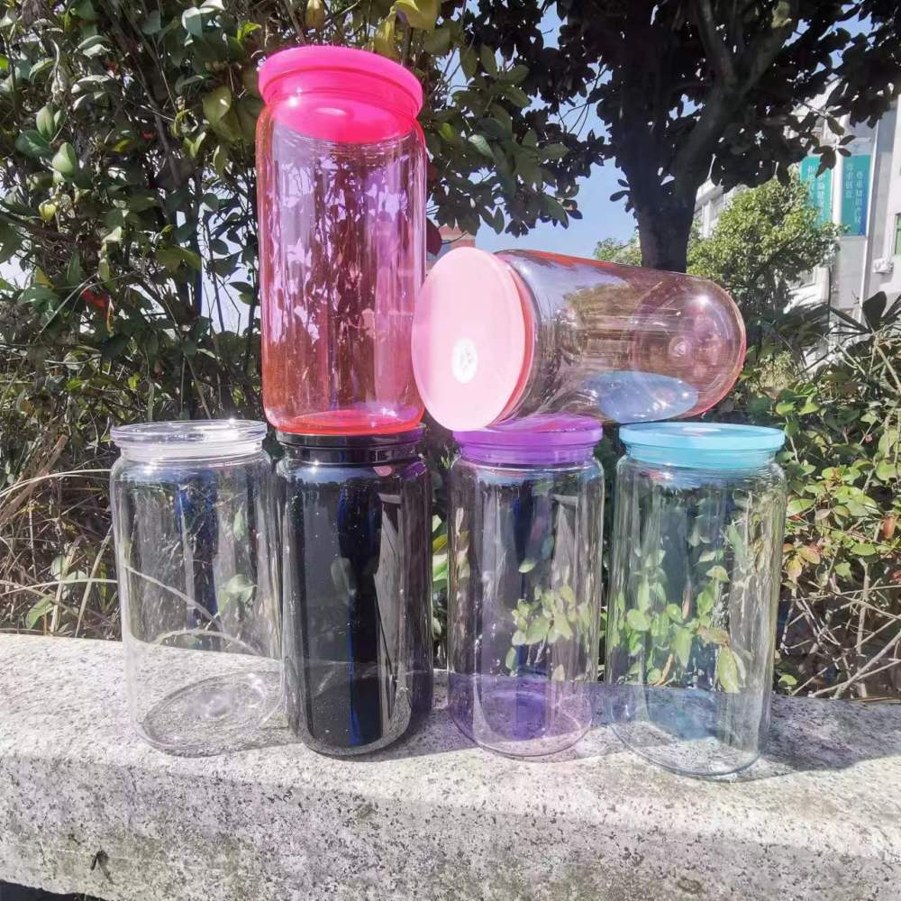 16oz Jelly Colors  Plastic Cups With Plastic Lids And Plastic Straw