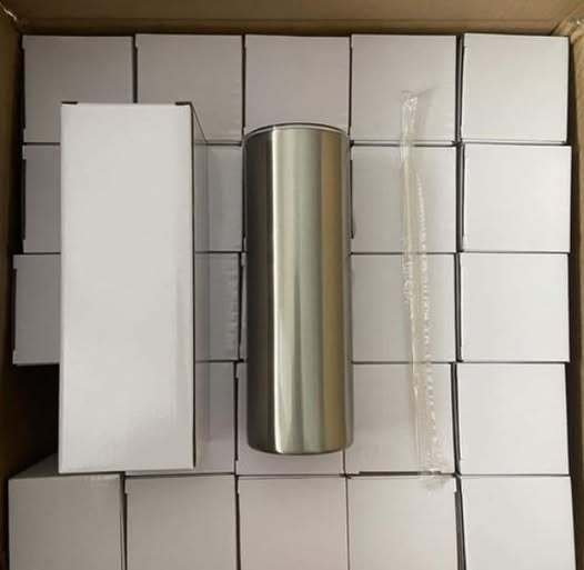 20oz Sublimation Stainless Steel Straight Tumbler With Plastic Straws