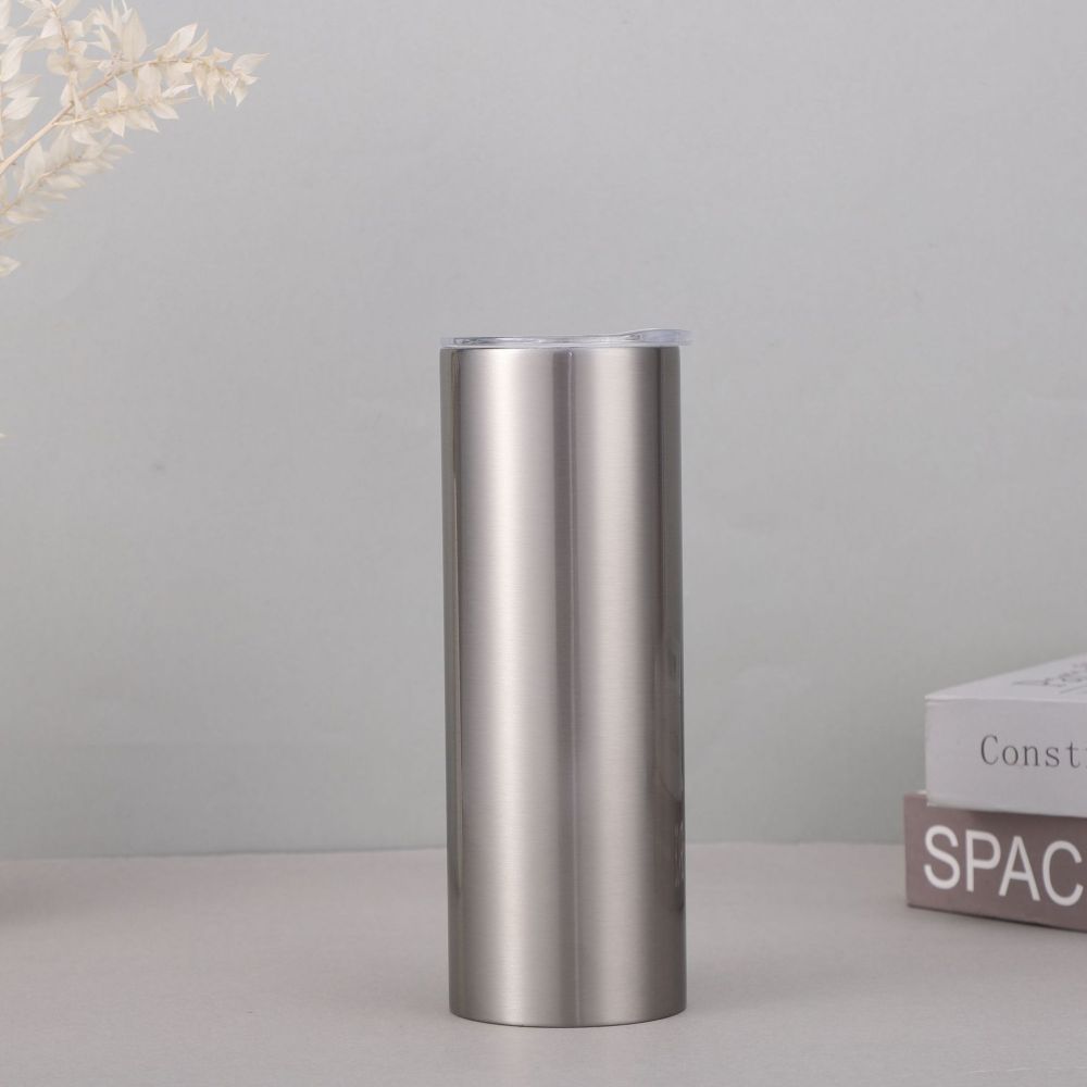 20oz Sublimation Stainless Steel Straight Tumbler With Plastic Straws