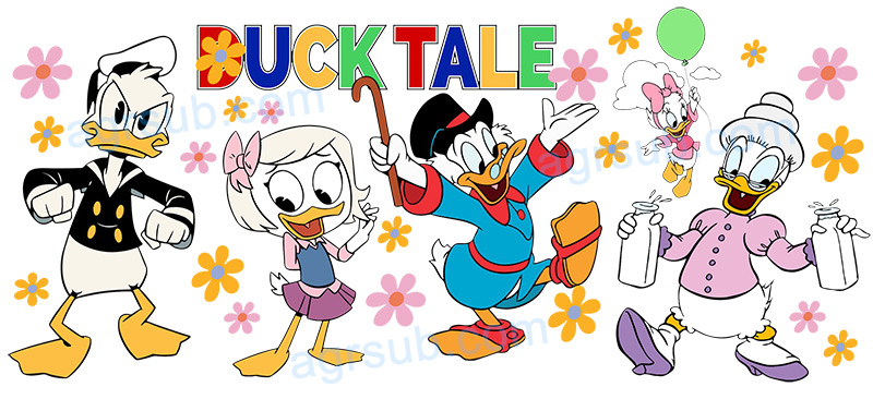 16oz UV DTF Disney Donald Duck Daisy Duck-AB4-78