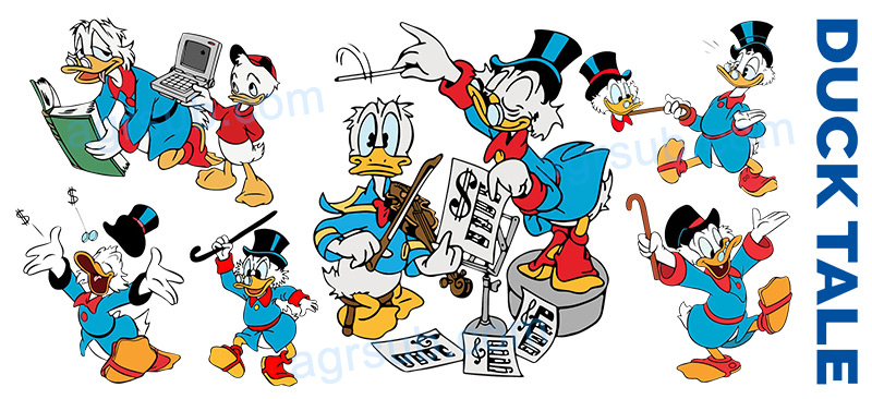 16oz UV DTF Disney Donald Duck Daisy Duck-AB4-77