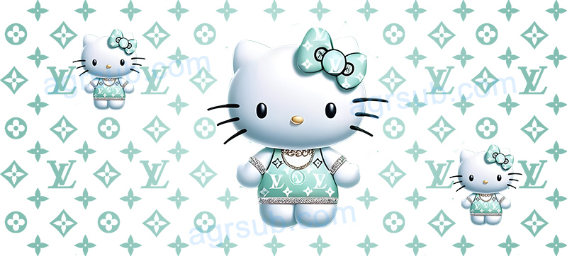 16oz UV DTF LV Louis Vuitton Hello Kitty-AE1-45