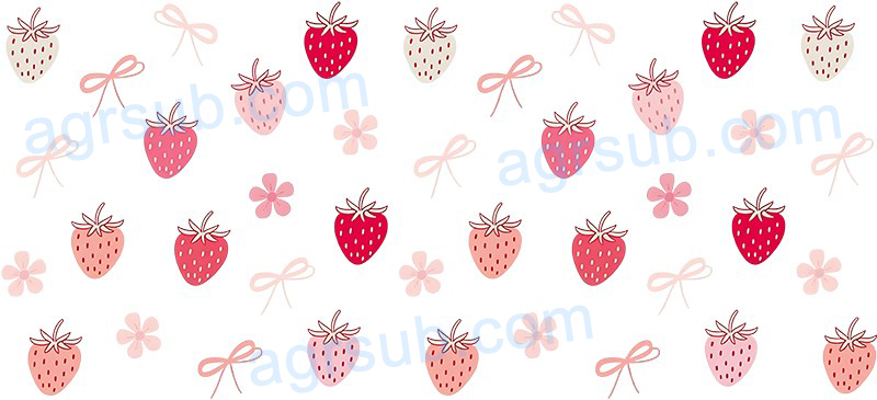 16oz UV DTF Strawberry-AF3-342