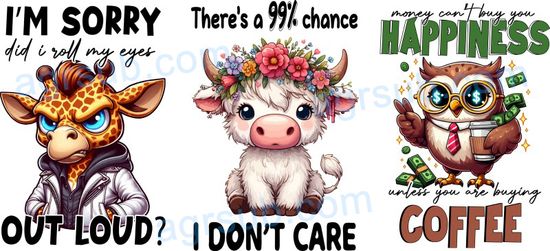 16oz UV DTF Collection of Animals-AI4-1230