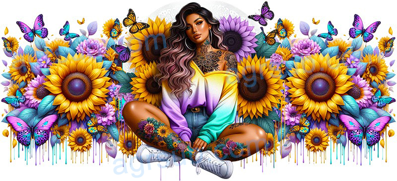 16oz UV DTF Tattoo Girl-AG2-1306
