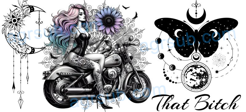 16oz UV DTF Biker Chic-AG2-33