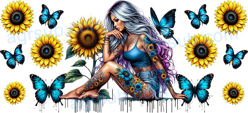 16oz UV DTF Tattooed cool girl/Alternative girl-AG2-1208