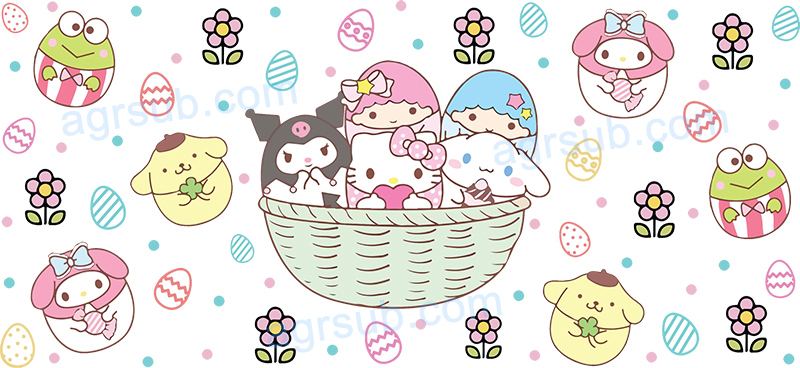 16oz UV DTF Easter Hello Kitty-AC4-11
