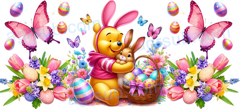 16oz UV DTF Happy Easter Winnie The Pooh-AC4-1195