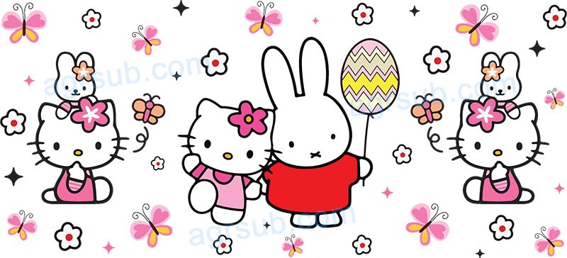 16oz UV DTF Easter Hello Kitty-AC4-9