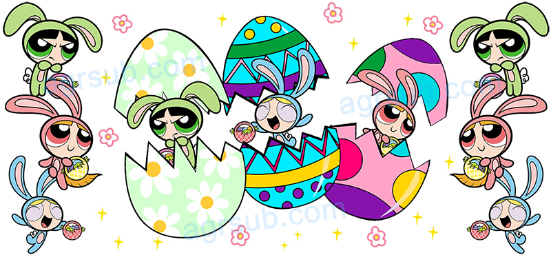16oz UV DTF Easter Powerpuff Girls-AC4-31