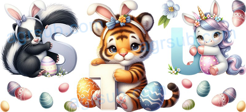 16oz UV DTF Easter Animal-AC4-1132