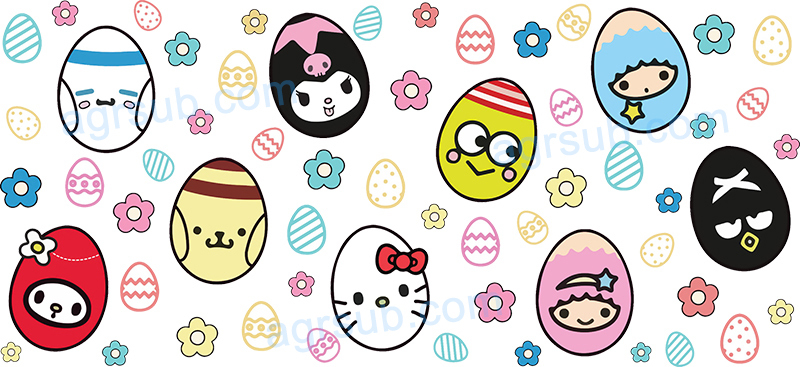 16oz UV DTF Easter Hello Kitty-AC4-14