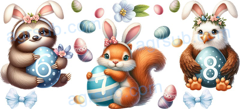16oz UV DTF Easter Animal-AC4-1137