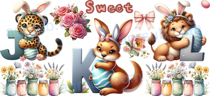 16oz UV DTF Easter Animal-AC4-1129
