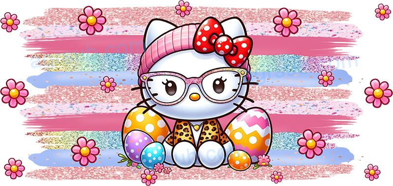 16oz UV DTF Easter Hello Kitty-AC4-6