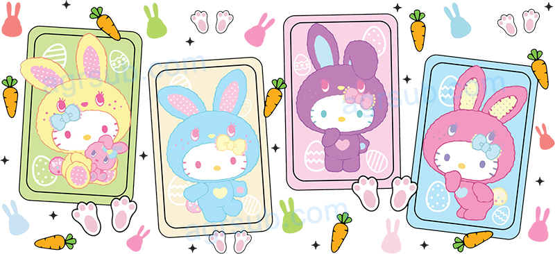 16oz UV DTF Easter Hello Kitty-AC4-10
