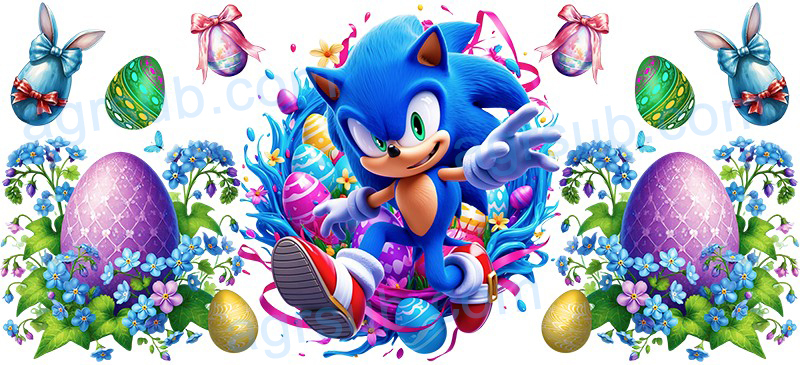 16oz UV DTF Sonic Easter-AC4-1179
