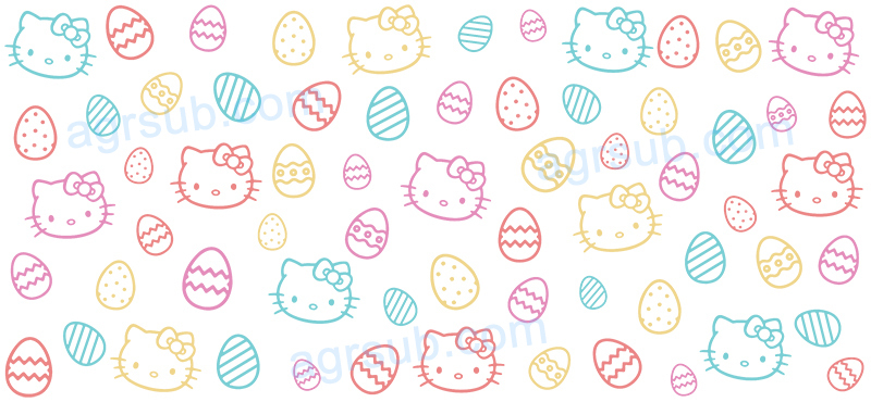 16oz UV DTF Easter Hello Kitty-AC4-35