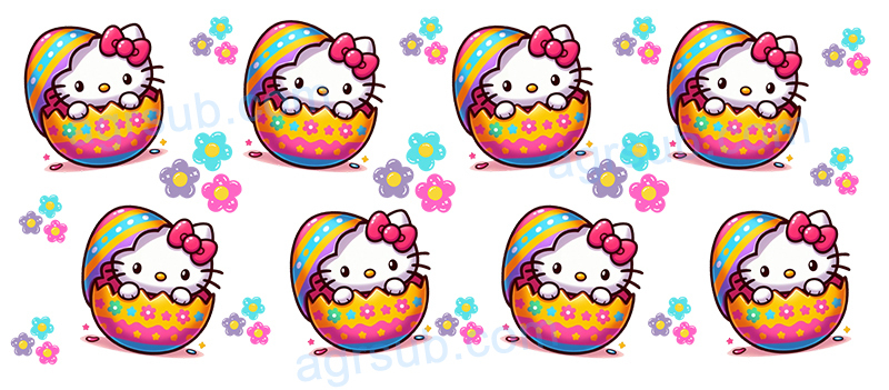 16oz UV DTF Easter Hello Kitty-AC4-48