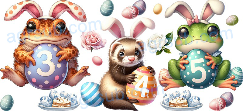 16oz UV DTF Easter Animal-AC4-1136