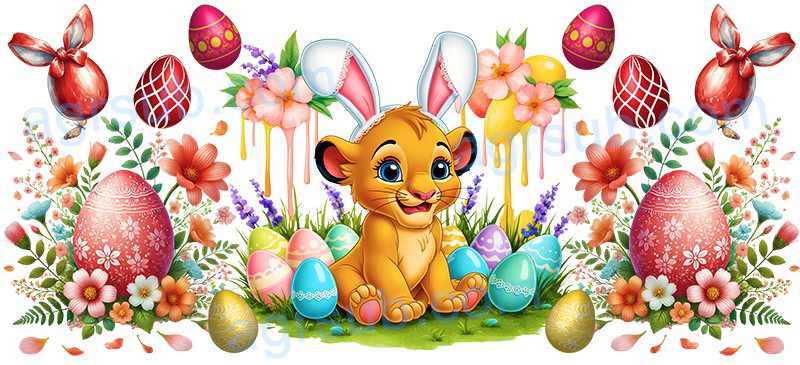 16oz UV DTF Simba Easter Bunny-AC4-1171