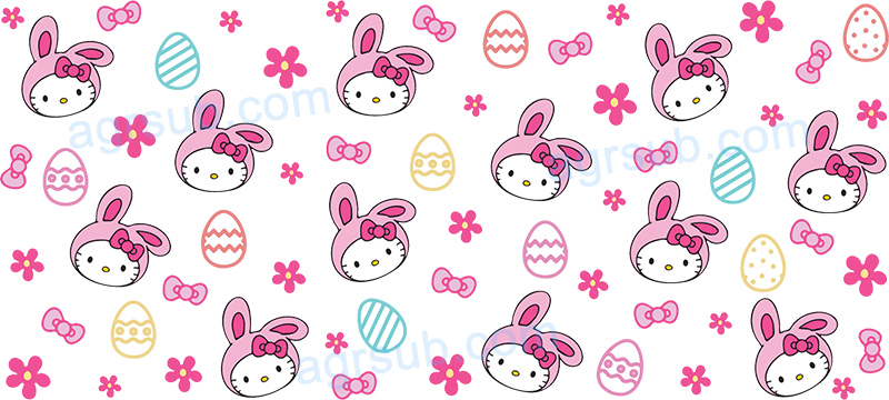 16oz UV DTF Easter Hello Kitty-AC4-7