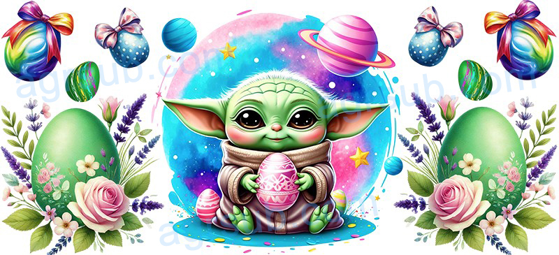 16oz UV DTF Easter Yoda-AC4-1173
