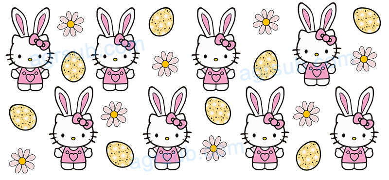 16oz UV DTF Easter Hello Kitty-AC4-20