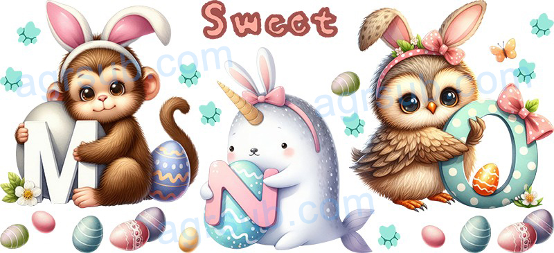 16oz UV DTF Easter Animal-AC4-1130